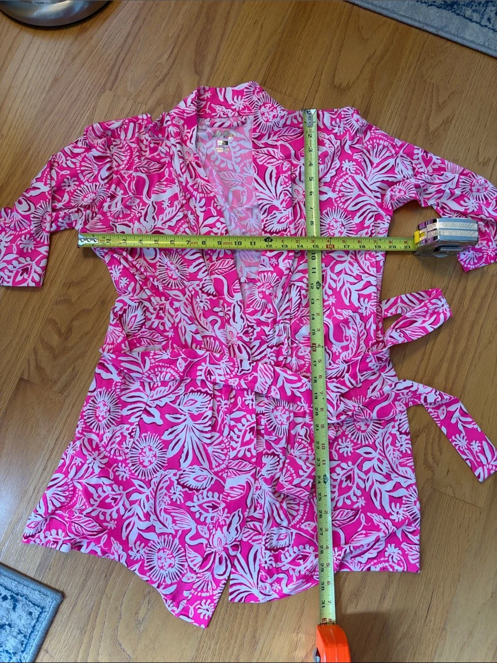 Lilly Pulitzer Dianne Knit Robe S/M Passion Fruit Pink Absolutely Flamazing - Picture 4 of 11